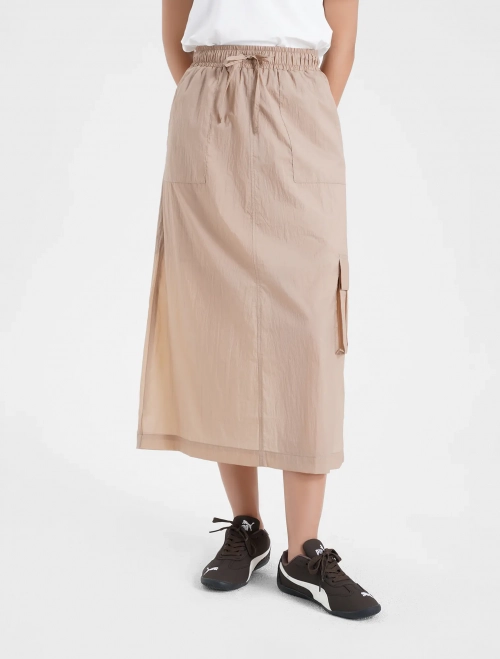 Chân váy gió nữ chống nước phối túi hộp