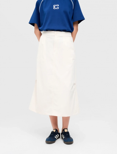 Chân váy nữ khaki dáng suông A