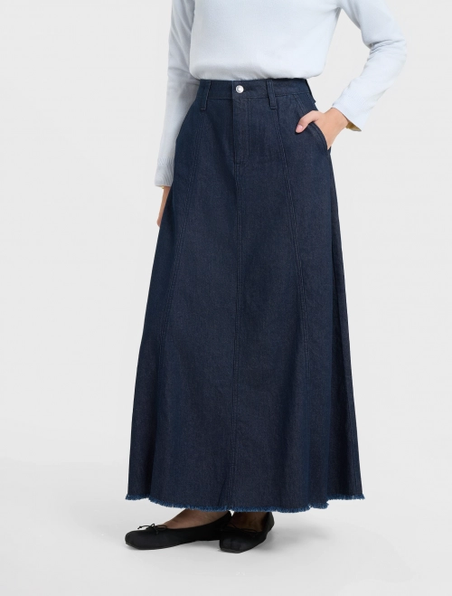 Chân váy jeans nữ cotton dáng A