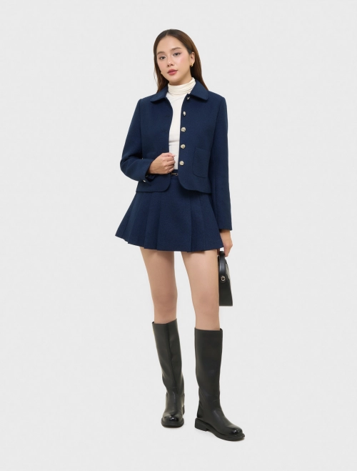 Chân váy dạ nữ xếp ly