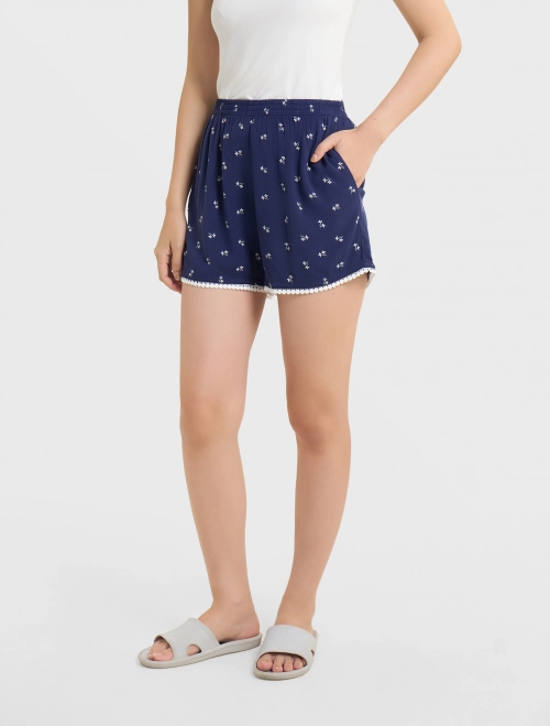 Quần mặc nhà nữ viscose dáng ngắn