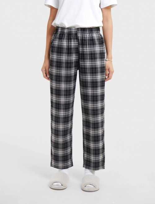 Quần mặc nhà nữ cotton họa tiết kẻ