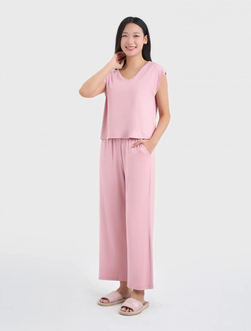 Bộ mặc nhà nữ áo cánh dơi quần dài suông