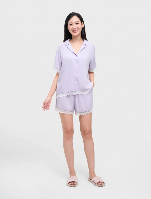Bộ pyjama nữ viscose phối ren