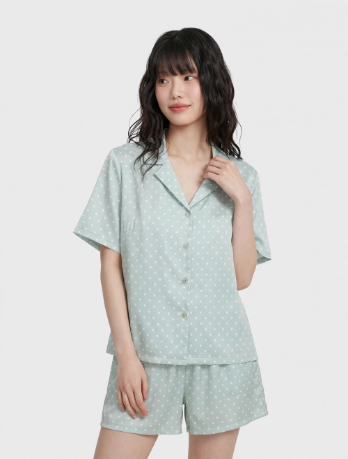 Bộ pyjama nữ sateen in họa tiết