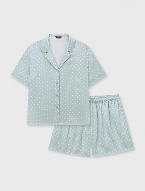 Bộ pyjama nữ sateen in họa tiết