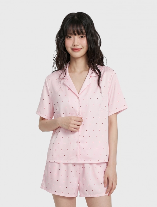 Bộ pyjama nữ sateen in họa tiết