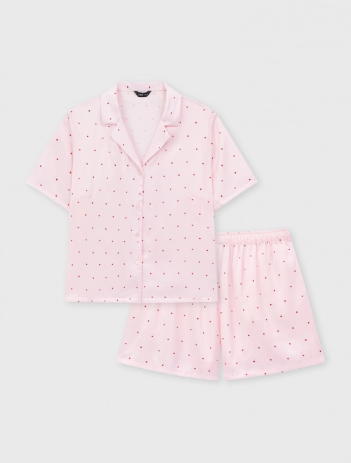 Bộ pyjama nữ sateen in họa tiết