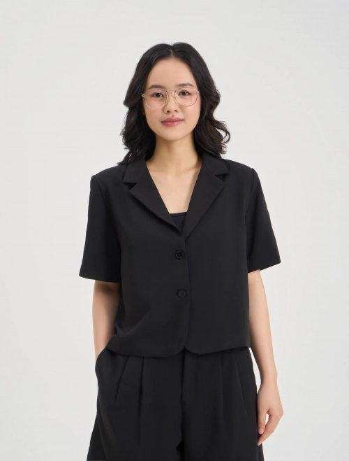 Áo blazer nữ dáng ngắn