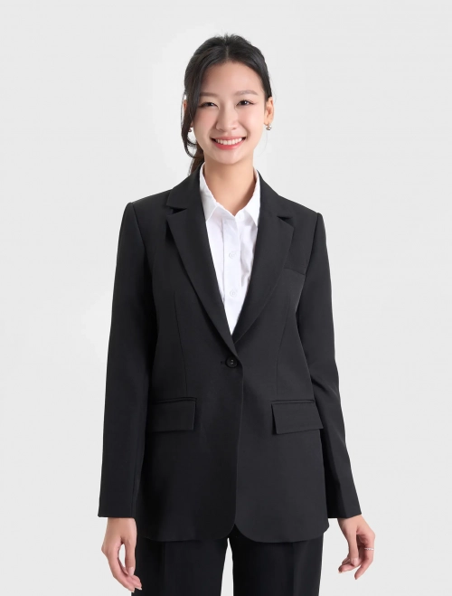Áo blazer nữ dài tay dáng suông