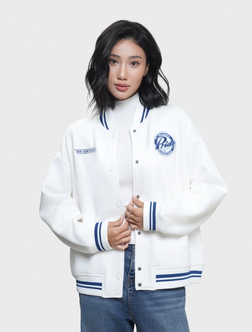 Áo khoác nỉ bomber nữ cào bông