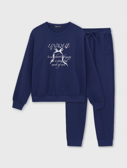 Bộ quần áo nữ cotton USA có hình in