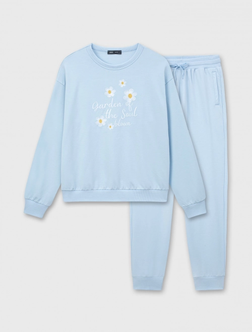 Bộ quần áo nữ cotton USA có hình in