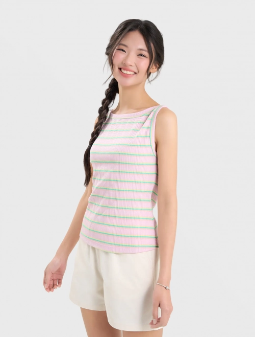 Áo sát nách nữ hoạ tiết kẻ