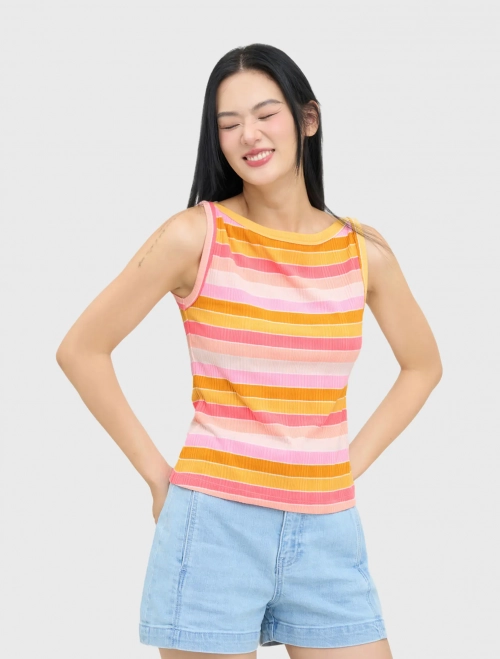 Áo sát nách nữ hoạ tiết kẻ