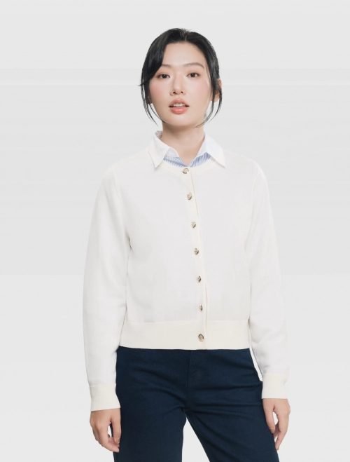 Áo khoác cardigan len lông cừu nữ