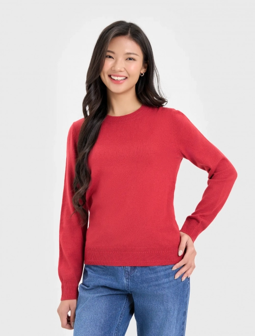 Áo len nữ dài tay cổ tròn