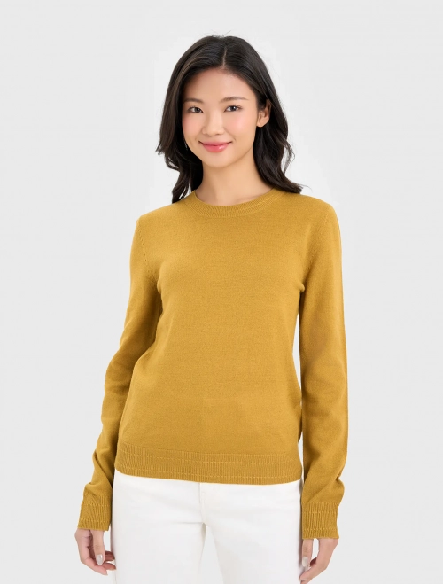 Áo len nữ dài tay cổ tròn