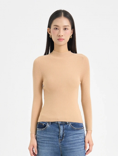 Áo len nữ dài tay cổ leo dáng ôm