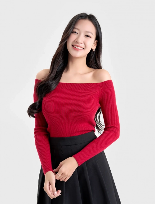 Áo len nữ hở vai