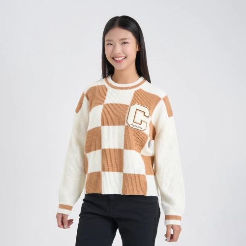 Áo len nữ phối màu