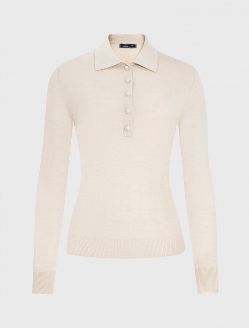 Áo Polo Dài Tay Nữ 100% Wool