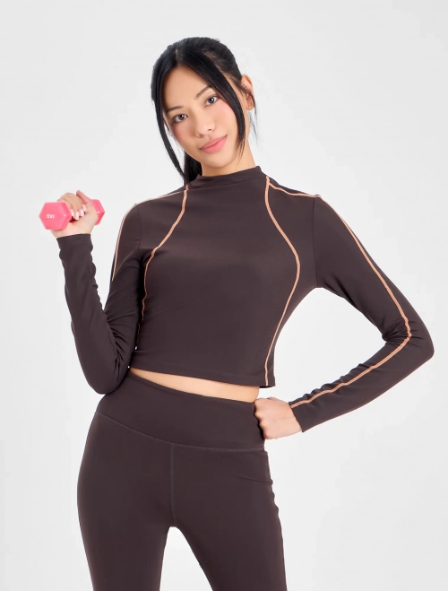 Áo phông active nữ dài tay dáng croptop