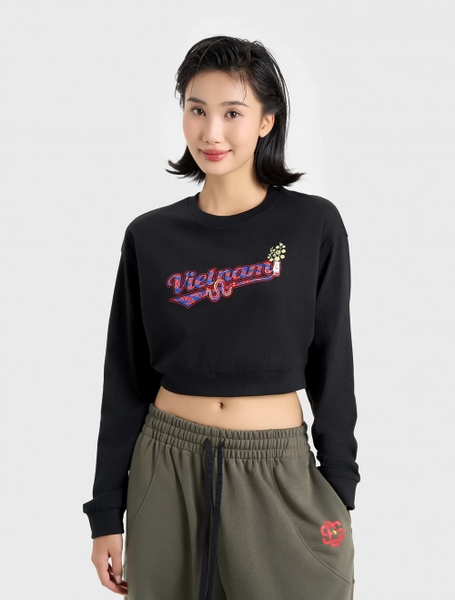 Áo phông nữ dài tay có hình in