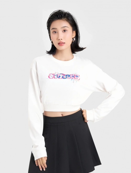 Áo phông nữ dài tay có hình in