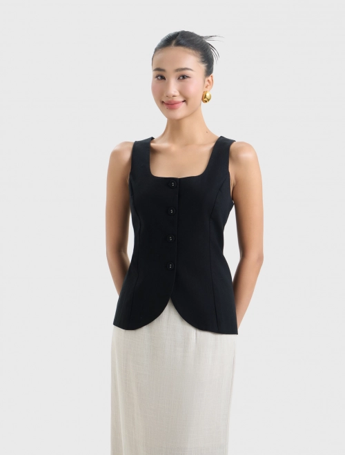 Áo kiểu nữ cotton gile sát nách có lót