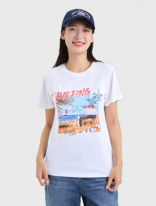 Áo phông nữ có hình in chủ đề Family