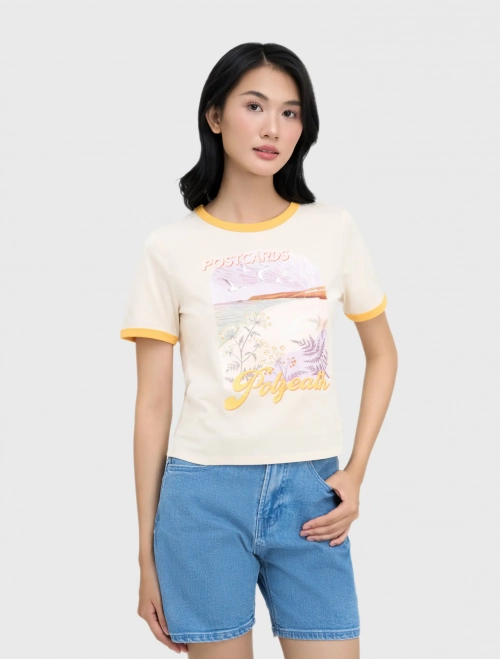 Áo phông nữ cotton USA có hình in