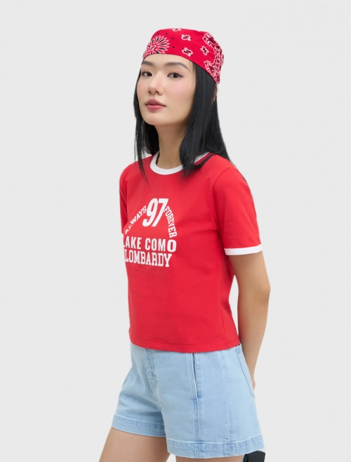 Áo phông nữ cotton USA có hình in