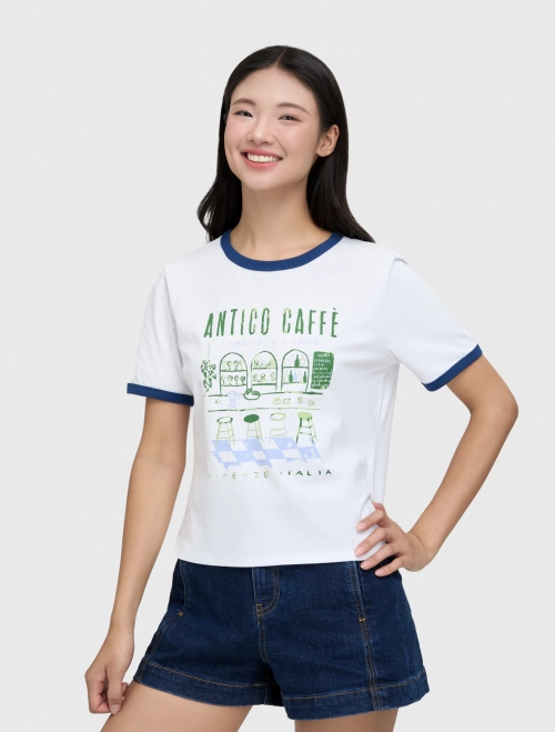 Áo phông nữ cotton USA có hình in