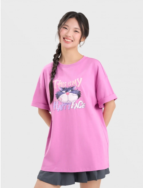 Áo phông nữ cotton USA hình in Disney