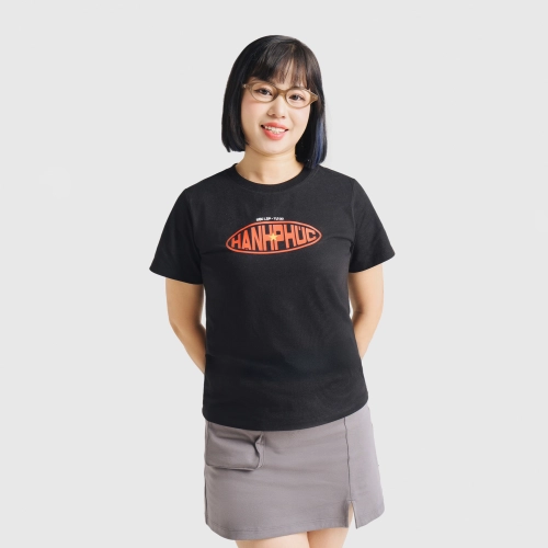 Áo phông nữ Độc lập - Tự do - Hạnh phúc typo dáng suông