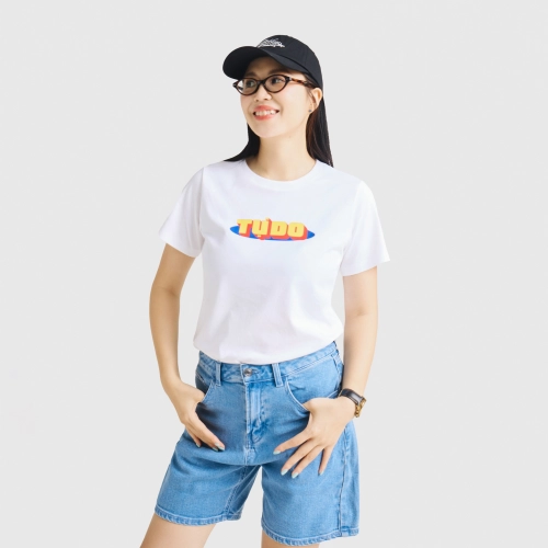 Áo phông nữ Độc lập - Tự do - Hạnh phúc typo dáng suông