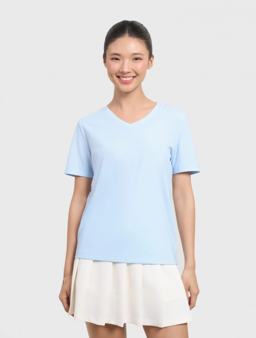 Áo phông nữ basic cổ tim