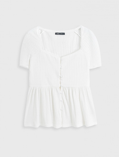 Áo phông nữ dáng babydoll viền ren