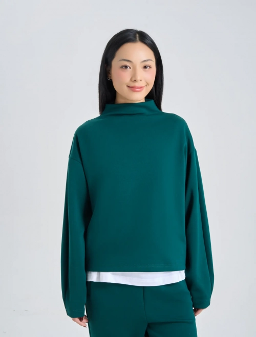 Áo nỉ nữ cổ lửng