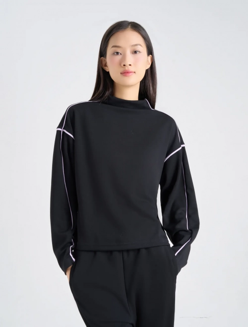 Áo nỉ nữ cổ lửng