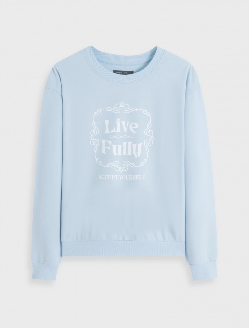 Áo nỉ nữ cotton USA có hình in