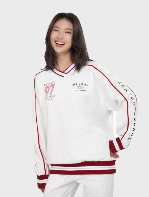 Áo nỉ cào bông nữ có hình in