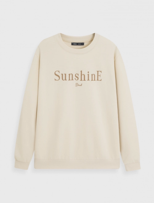 Áo nỉ nữ cotton USA dáng suông có hình in