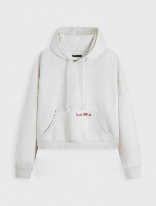Áo hoodie nữ dáng boxy có hình in