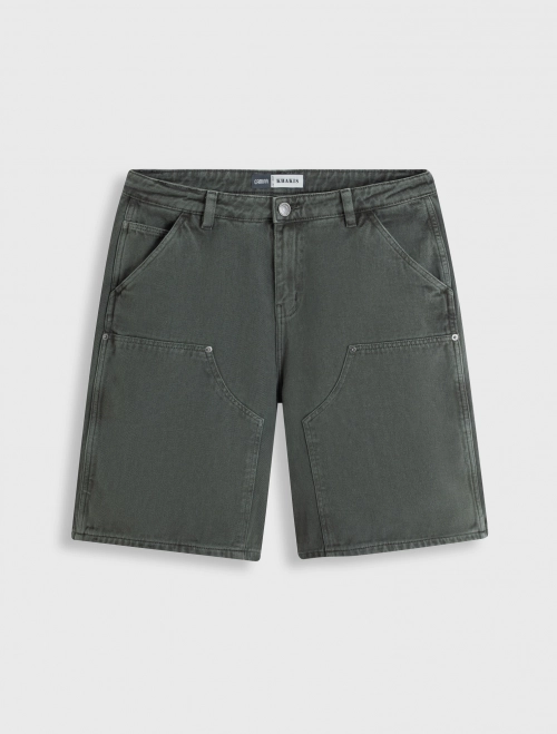 Quần soóc khaki nam cotton dáng suông