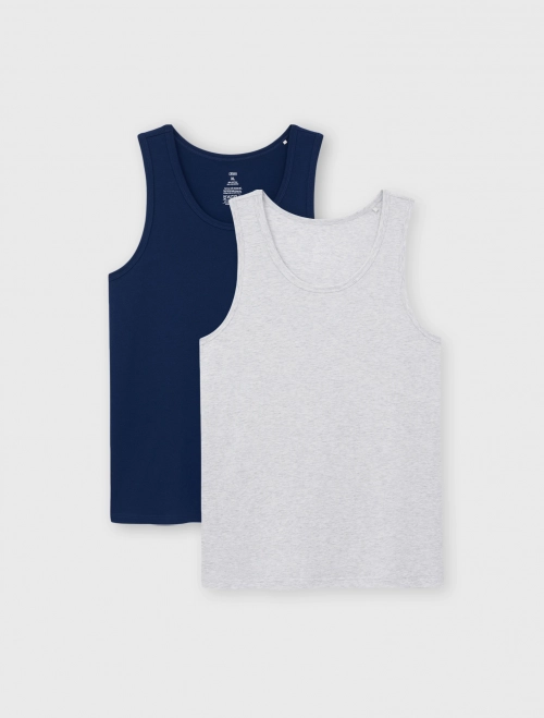 Combo 2 áo ba lỗ mặc nhà nam Cotton USA | OEKO-TEX