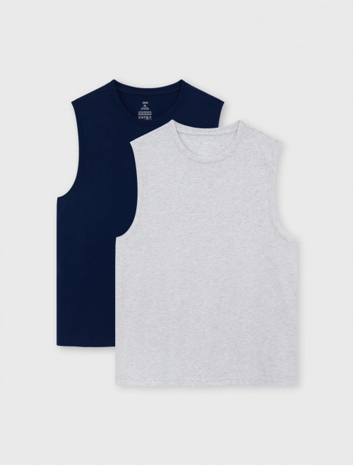 Combo 2 áo sát nách mặc nhà nam Cotton USA | OEKO-TEX