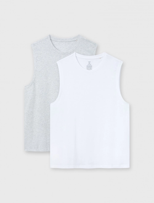 Combo 2 áo sát nách mặc nhà nam Cotton USA | OEKO-TEX