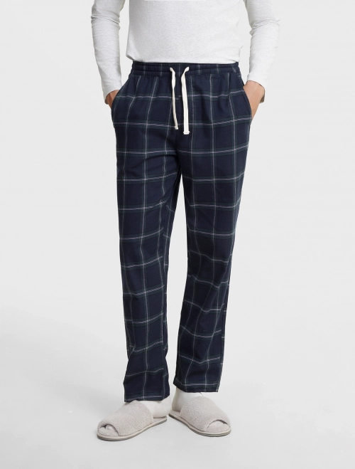 Quần mặc nhà nam cotton họa tiết kẻ